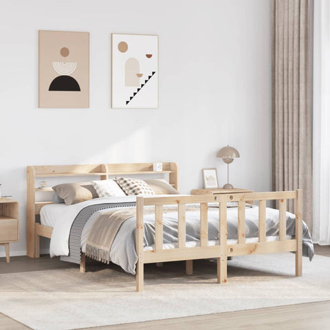 vidaXL Bed Frame without Mattress 140x190 cm Solid Wood Pine