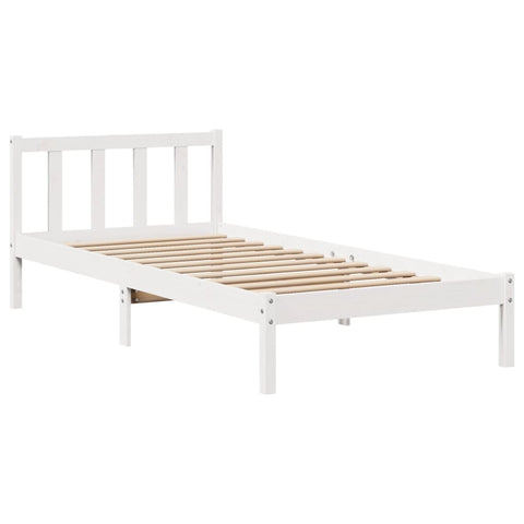 vidaXL Bed Frame without Mattress White 90x200 cm Solid Wood Pine