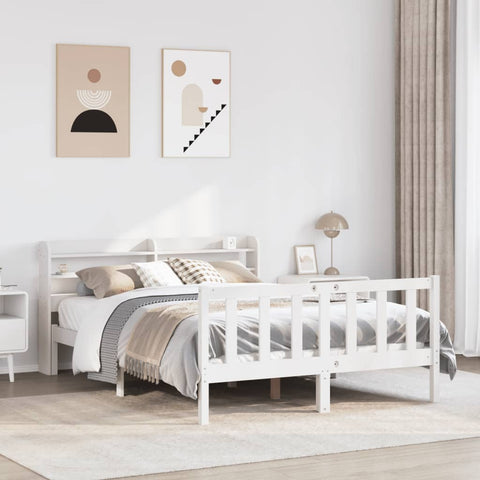 vidaXL Bed Frame without Mattress White 160x200 cm Solid Wood Pine