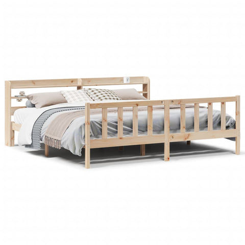 vidaXL Bed Frame without Mattress 200x200 cm Solid Wood Pine