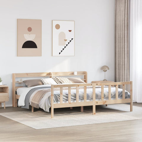 vidaXL Bed Frame without Mattress 200x200 cm Solid Wood Pine