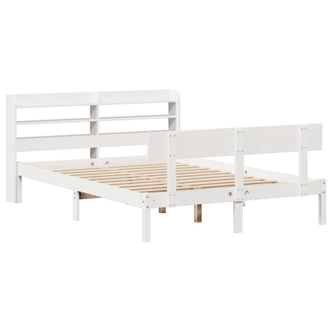 vidaXL Bed Frame without Mattress White 120x190 cm Small Double Solid Wood Pine