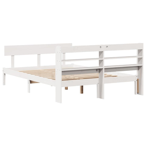 vidaXL Bed Frame without Mattress White 120x190 cm Small Double Solid Wood Pine