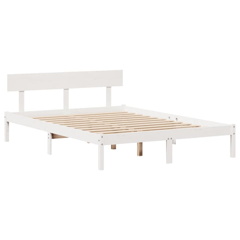 vidaXL Bed Frame without Mattress White 120x190 cm Small Double Solid Wood Pine