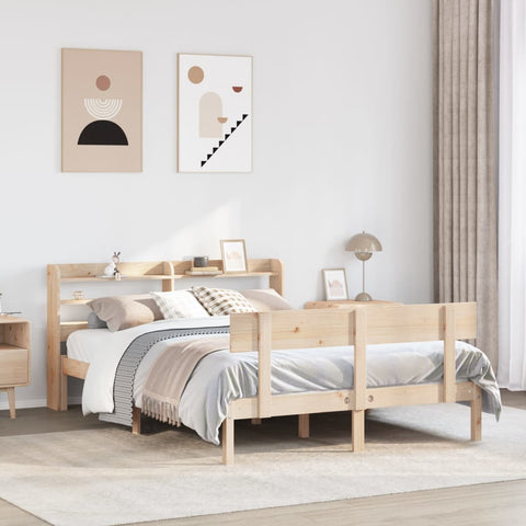 vidaXL Bed Frame without Mattress 140x190 cm Solid Wood Pine