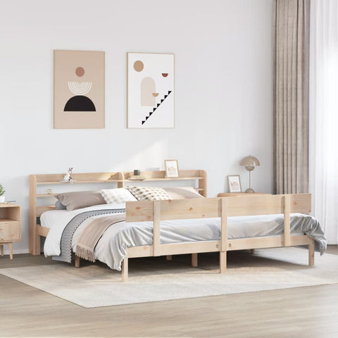 vidaXL Bed Frame without Mattress 180x200 cm Super King Solid Wood Pine