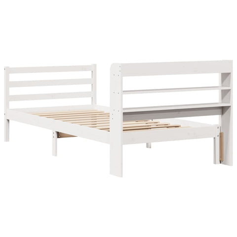 vidaXL Bed Frame with Headboard without Mattress White 90x190 cm Single