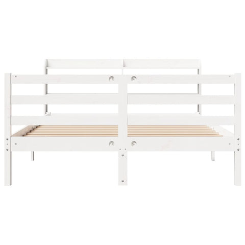 vidaXL Bed Frame with Headboard without Mattress White 120x190 cm Small Double