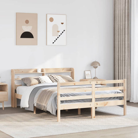 vidaXL Bed Frame with Headboard without Mattress 135x190 cm Double