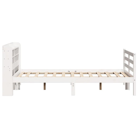 vidaXL Bed Frame with Headboard without Mattress White 135x190 cm Double