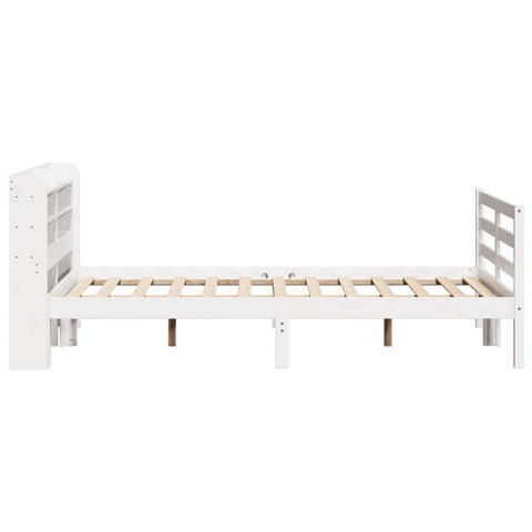 vidaXL Bed Frame with Headboard without Mattress White 140x190 cm