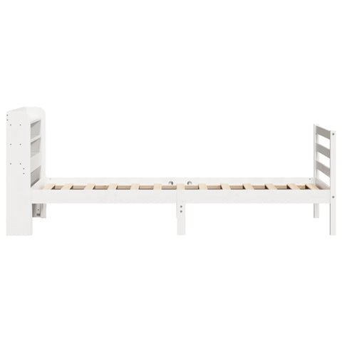 vidaXL Bed Frame with Headboard without Mattress White 100x200 cm