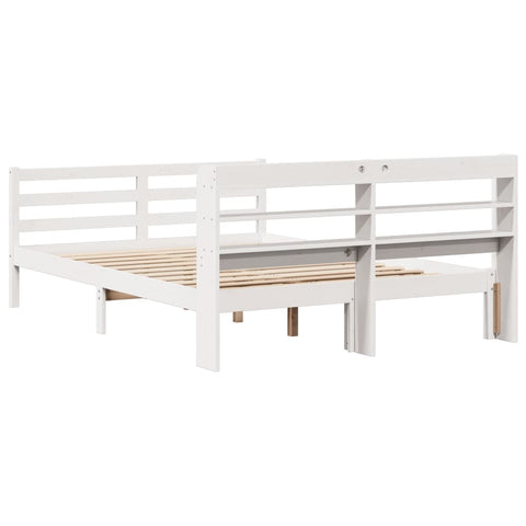 vidaXL Bed Frame with Headboard without Mattress White 120x200 cm