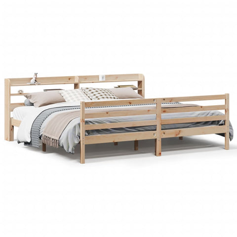vidaXL Bed Frame with Headboard without Mattress 180x200 cm Super King