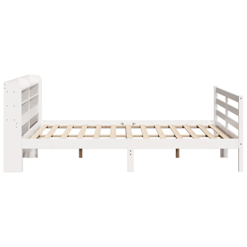 vidaXL Bed Frame with Headboard without Mattress White 180x200 cm Super King