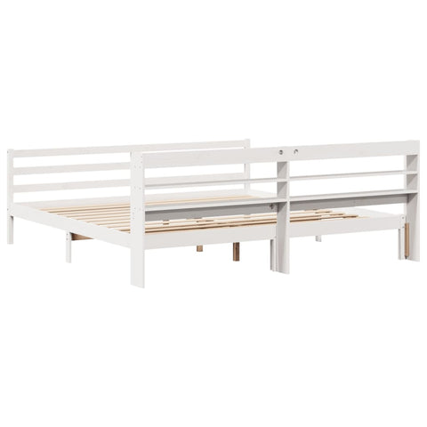 vidaXL Bed Frame with Headboard without Mattress White 180x200 cm Super King