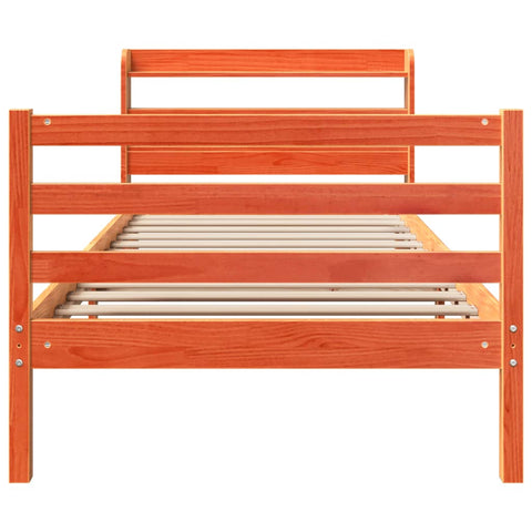 vidaXL Bed Frame without Mattress Wax Brown 100x200 cm Solid Wood Pine