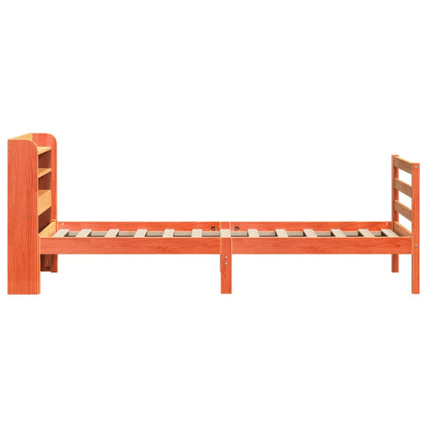 vidaXL Bed Frame without Mattress Wax Brown 100x200 cm Solid Wood Pine
