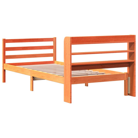 vidaXL Bed Frame without Mattress Wax Brown 100x200 cm Solid Wood Pine