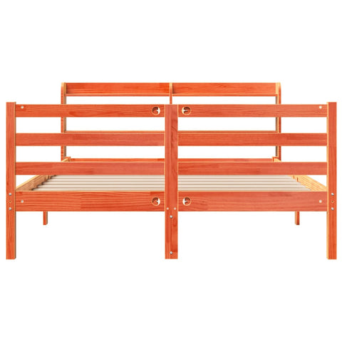 vidaXL Bed Frame without Mattress Wax Brown 150x200 cm King Size Solid Wood Pine