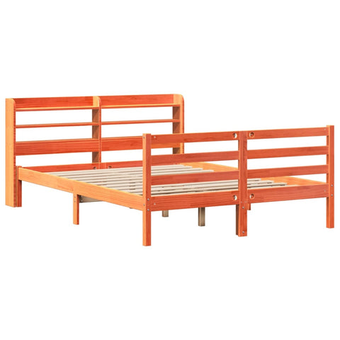 vidaXL Bed Frame without Mattress Wax Brown 160x200 cm Solid Wood Pine