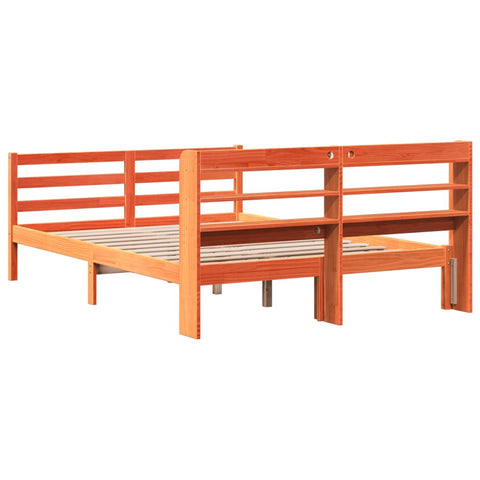 vidaXL Bed Frame without Mattress Wax Brown 160x200 cm Solid Wood Pine