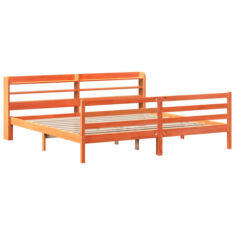 vidaXL Bed Frame without Mattress Wax Brown 180x200 cm Super King Solid Wood Pine