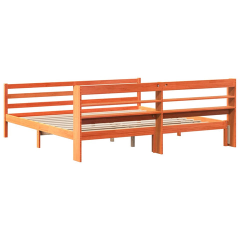 vidaXL Bed Frame without Mattress Wax Brown 180x200 cm Super King Solid Wood Pine