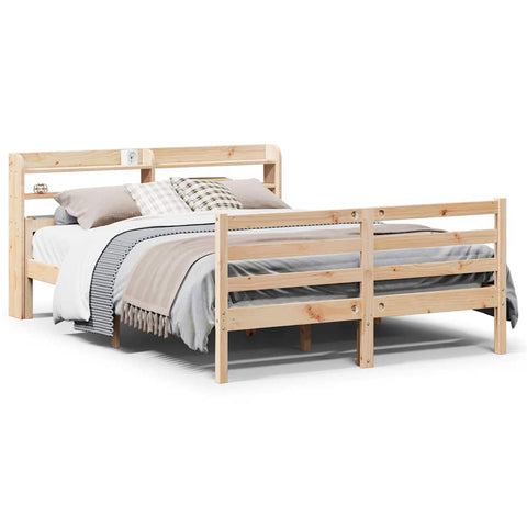 vidaXL Bed Frame with Headboard without Mattress 160x200 cm