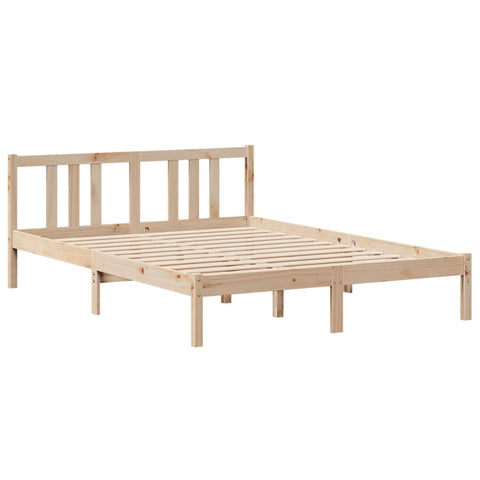 vidaXL Bed Frame with Headboard without Mattress 135x190 cm Double