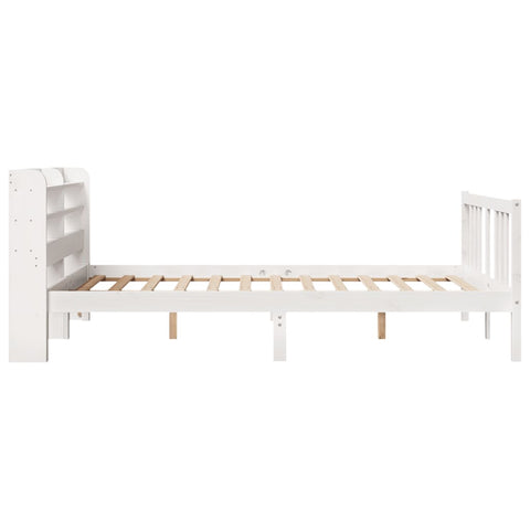 vidaXL Bed Frame with Headboard without Mattress White 140x200 cm