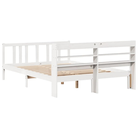 vidaXL Bed Frame with Headboard without Mattress White 140x200 cm