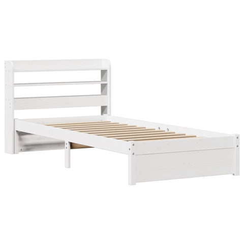 vidaXL Bed Frame with Headboard without Mattress White 90x190 cm Single