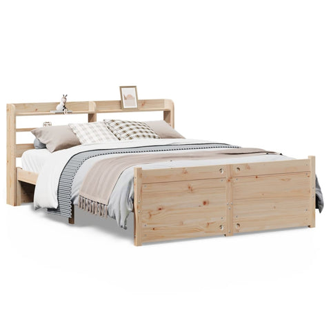 vidaXL Bed Frame with Headboard without Mattress 135x190 cm Double