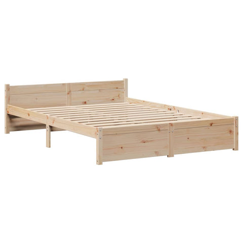 vidaXL Bed Frame with Headboard without Mattress 140x190 cm