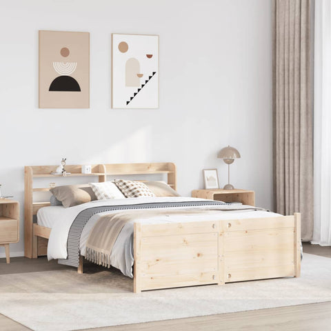 vidaXL Bed Frame with Headboard without Mattress 140x190 cm