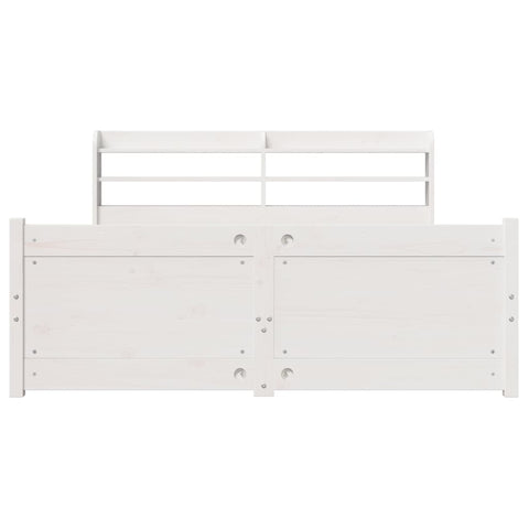 vidaXL Bed Frame with Headboard without Mattress White 140x190 cm