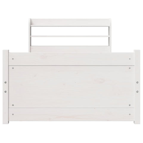 vidaXL Bed Frame with Headboard without Mattress White 90x200 cm