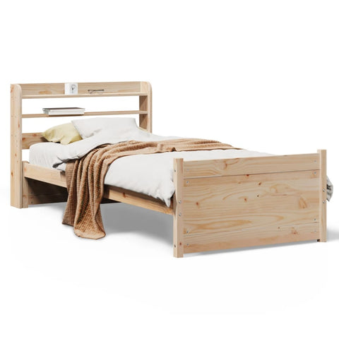 vidaXL Bed Frame with Headboard without Mattress 100x200 cm