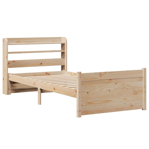 vidaXL Bed Frame with Headboard without Mattress 100x200 cm