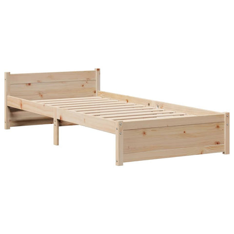 vidaXL Bed Frame with Headboard without Mattress 100x200 cm