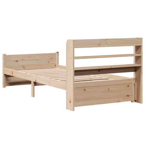 vidaXL Bed Frame with Headboard without Mattress 100x200 cm