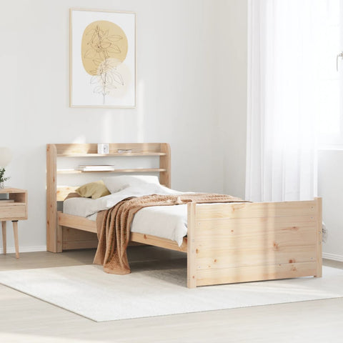 vidaXL Bed Frame with Headboard without Mattress 100x200 cm