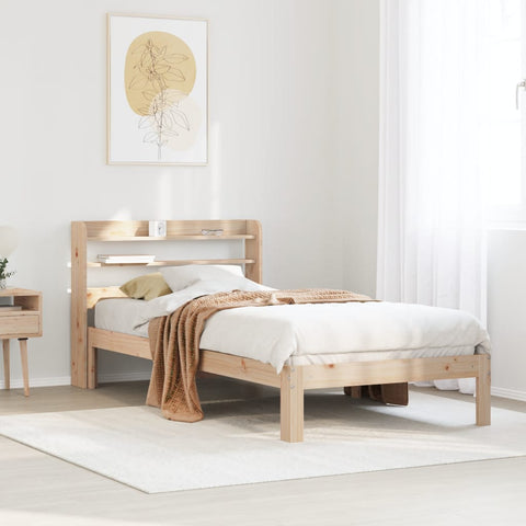 vidaXL Bed Frame with Headboard without Mattress 90x190 cm Single