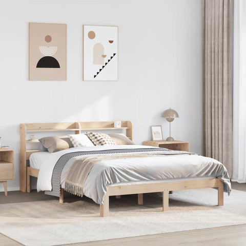 vidaXL Bed Frame with Headboard without Mattress 140x190 cm