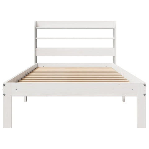 vidaXL Bed Frame with Headboard without Mattress White 90x200 cm