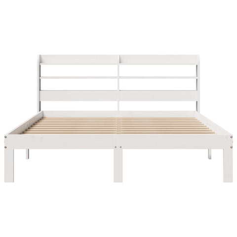 vidaXL Bed Frame with Headboard without Mattress White 140x200 cm