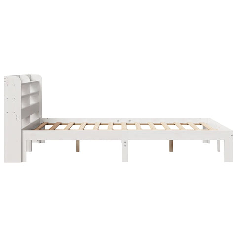 vidaXL Bed Frame with Headboard without Mattress White 140x200 cm