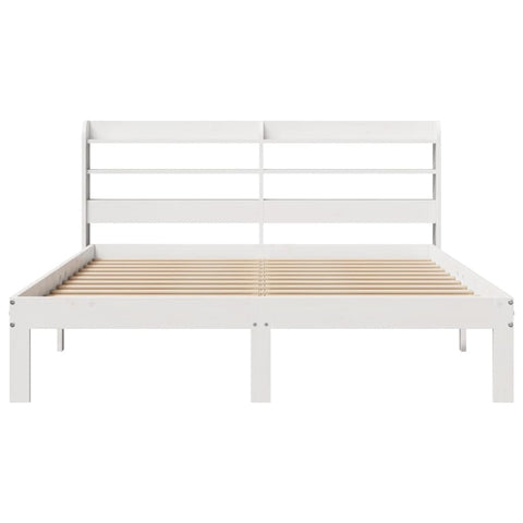 vidaXL Bed Frame with Headboard without Mattress White 150x200 cm King Size