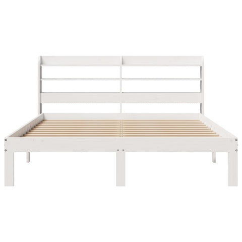 vidaXL Bed Frame with Headboard without Mattress White 160x200 cm